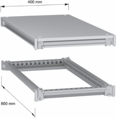 Bottom and top frame, PanelSeT SFN, for electrical enclosure W400 D800mm, roof included