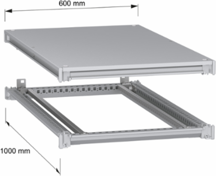 Bottom and top frame, PanelSeT SFN, for electrical enclosure W600 D1000mm, roof included