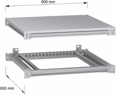 PanelSeT SFN Framework Kit for W600 D600mm Enclosure, Steel, Grey RAL 7035