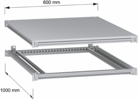 Bottom and top frame, PanelSeT SFN, for electrical enclosure W800 D1000mm, roof included