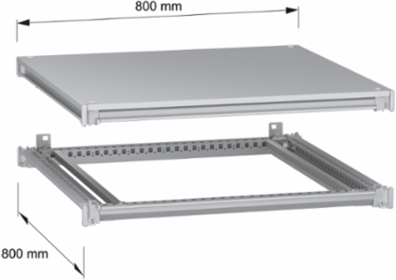 PanelSeT SFN Frame Kit for 800 mm x 800 mm Enclosure, Steel, Grey RAL 7035
