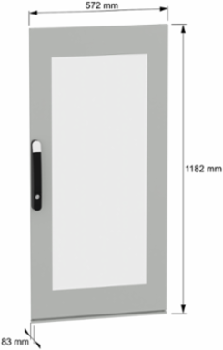 Glazed door, PanelSeT SFN, for electrical enclosure H1200 W600mm, RAL7035