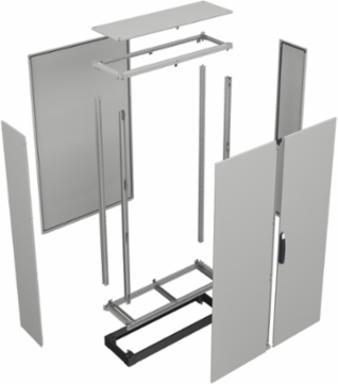 Double Plain Door for Electrical Enclosure H2000 W1000mm, Grey
