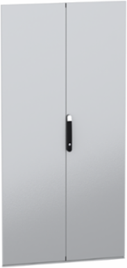 Double Plain Door for Electrical Enclosure H2000 W1000mm, Grey