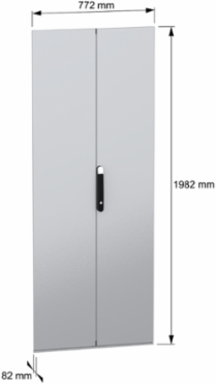Double plain door, PanelSeT SFN, PanelSeT SM, for electrical enclosure H2000 W800mm