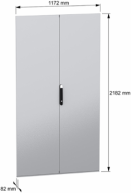 Double Plain Door for Electrical Enclosure H2200 W1200mm, IK10, 60 kg/m2 Load