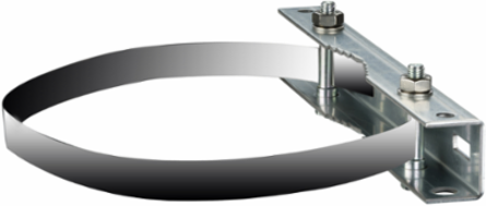 Galvanized Steel Post Fixing Device, Max Diameter 215 mm, 100 kg Load