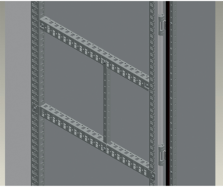 Light Cross Rails 800mm, Steel, Set of 2, Adjustable 25mm Pitch