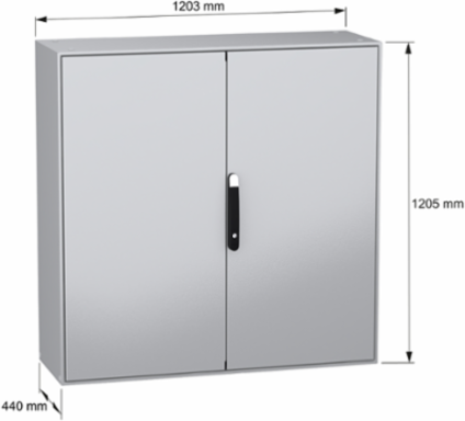 Spacial SM Compact Enclosure 1200x1200x400 mm, IP55, IK10, 105 kg