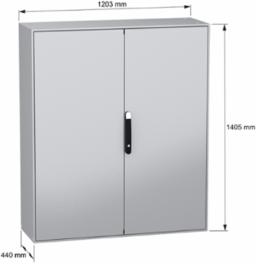 Spacial SM Compact Enclosure 1400x1200x400 mm, IP55, IK10, 81 kg