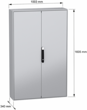 Spacial SM Compact Enclosure 1600mm x 1000mm x 300mm, IP55, IK10, 113kg