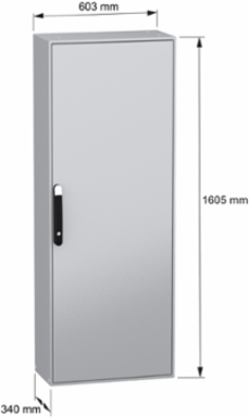 Spacial SM Compact Enclosure 1600x600x300 mm, IP55, 85 kg