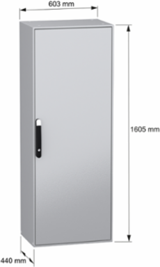 Spacial SM Compact Steel Enclosure 1600x600x400 mm, IP55, IK10, 87 kg