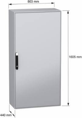 Spacial SM Compact Steel Enclosure 1600x800x400 mm, IP55, IK10