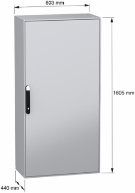 Spacial SM 1600x800x400 mm Steel Enclosure, IP55, IK10, 98 kg