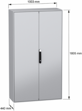Spacial SM 1800x1000x400 mm Steel Enclosure, IP55, 2 Doors, 107 kg