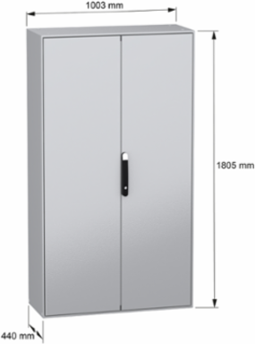 Spacial SM Compact Steel Enclosure 1800x1000x400 mm, IP55, IK10, 140 kg