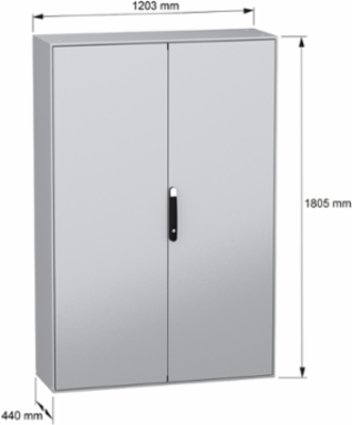 Spacial SM Compact Steel Enclosure 1800x1200x400 mm, IP55, IK10