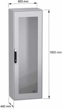 PanelSeT SM Glass Enclosure 1800x600x400 mm, IP55, IK08, 79.5 kg