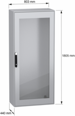 PanelSeT SM Compact Enclosure 1800x800x400 mm, IP55, IK08, Glass Door