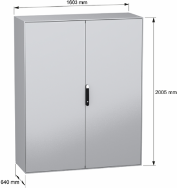 PanelSeT SM Compact Enclosure 2000x1600x600 mm, IP55, IK10, Gray