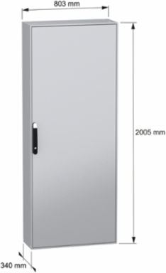 Spacial SM Compact Steel Enclosure 2000x800x300 mm, IP55, IK10, 108 kg