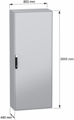 Spacial SM Compact Steel Enclosure 2000x800x400 mm, IP55, 90 kg