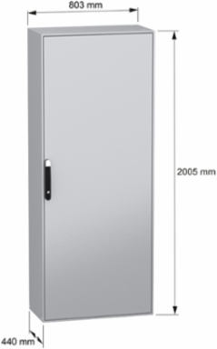 Spacial SM Compact Steel Enclosure 2000 x 800 x 400 mm, IP55, IK10