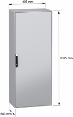 Spacial SM Compact Enclosure 2000x800x500 mm, IP55, IK10, 140 kg