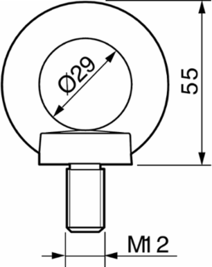 Spacial SM M12 Lifting Eyebolt Set of 4 - Galvanized Cast Steel, 1360 kg Load