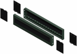 Plinth Side Panels with Brush, 800 mm Width, 100 mm Height, Grey RAL 7022
