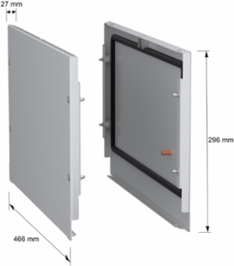 Side panels, PanelSeT SFN, for busbar chamber D500mm on electrical enclosure, RAL 7035, set of 2