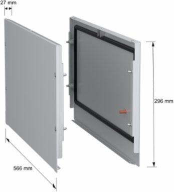 Side panels, PanelSeT SFN, for busbar chamber D600mm on electrical enclosure, RAL 7035, set of 2
