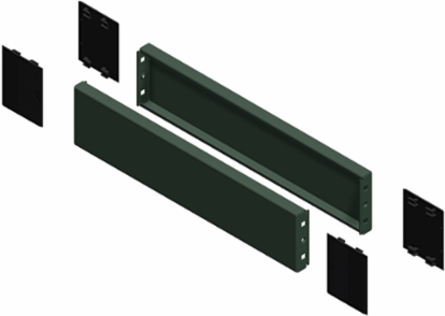 Side Panels for Electrical Enclosure, 500mm Width, 100mm Height, Set of 2