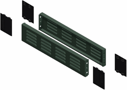 Ventilated Plinth Side Panels, 800 mm Width, 200 mm Height, IK10, IP20