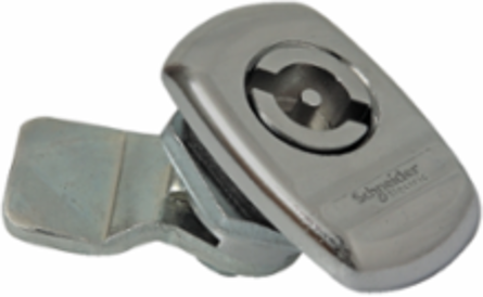 Escutcheon Lock for Spacial S3X Enclosure, 3mm Double Bar, Chrome-Plated Zamak
