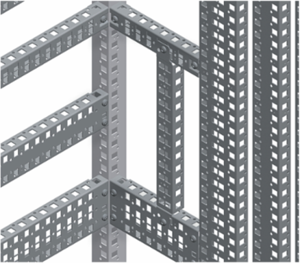 Universal Cross Rails, 1 Row, 1100 mm Length, 40 mm Width, Steel
