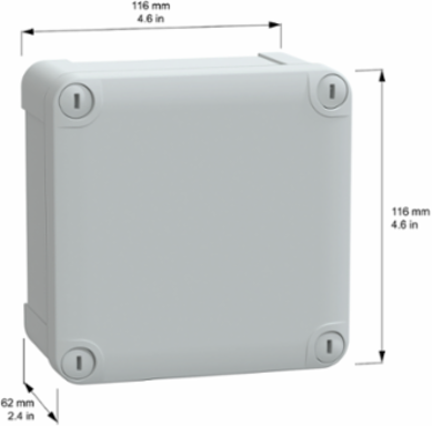 Thalassa TBP IP66 IK08 Gray 4.13 Inch Wall Mounted Industrial Box