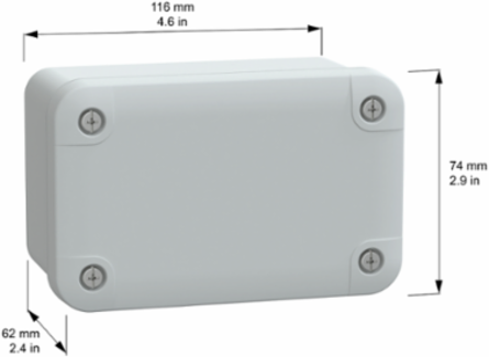 Industrial PC Box IP66 IK08 116x74x62 mm, Polycarbonate