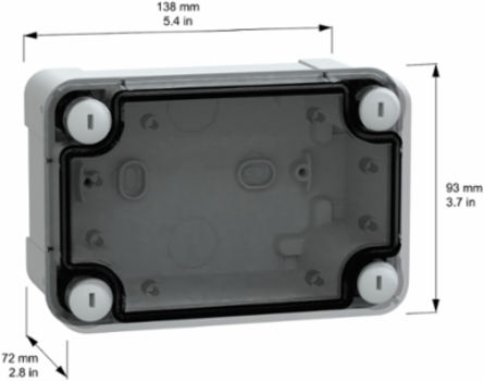 Thalassa TBP Industrial PC Box IP66 IK08 Grey 138 x 93 x 72 mm
