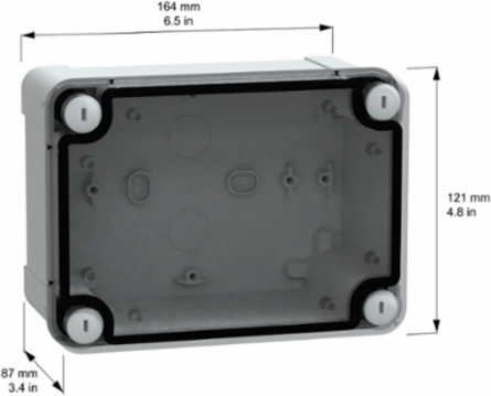 Thalassa TBP IP66 Wall Mounted Enclosure 164x121x87mm Grey RAL 7035