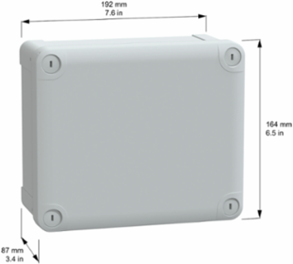 Industrial PC Box 175x150x80mm, IP66, IK08, Polycarbonate, Gray RAL 7035