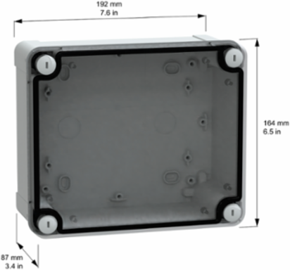 Thalassa TBP Wall Mounted PC Box, IP66, H175W150D80, Grey RAL 7035