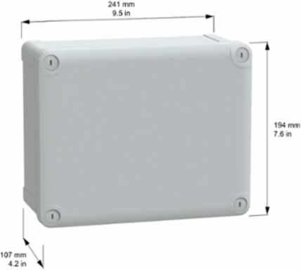 Thalassa Industrial PC Box, IP66, 241 x 191 x 128 mm, Polycarbonate