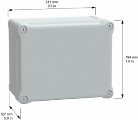 Thalassa TBP Wall Mounted Industrial PC Box IP66 IK08 241mm H x 194mm W x 127mm D