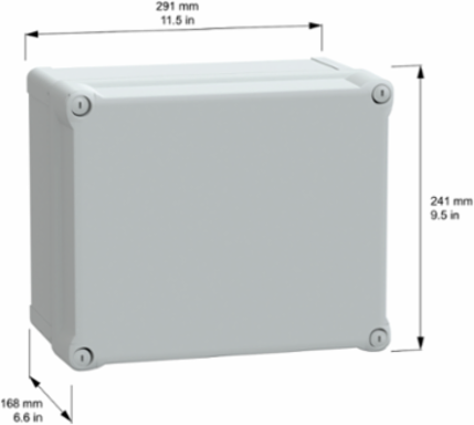 Thalassa IP66 Industrial Enclosure 291mm Height, Polycarbonate, IK08