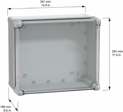 Thalassa TBP Industrial PC Box, IP66, 341 mm Height, 291 mm Width, Polycarbonate