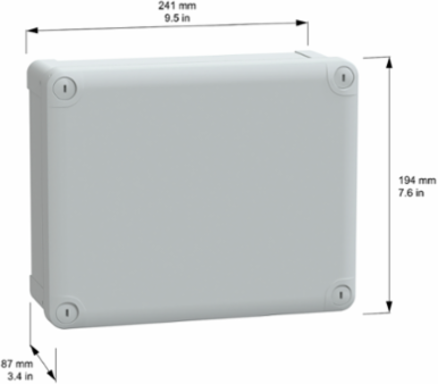Thalassa TBS Industrial ABS Box, 241x194x87 mm, IP66, IK07, Gray RAL 7035