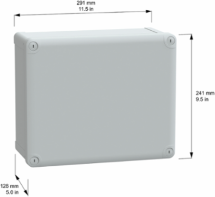 Thalassa TBS ABS Industrial Box, 291x241x128mm, IP66, IK07, Wall Mounted