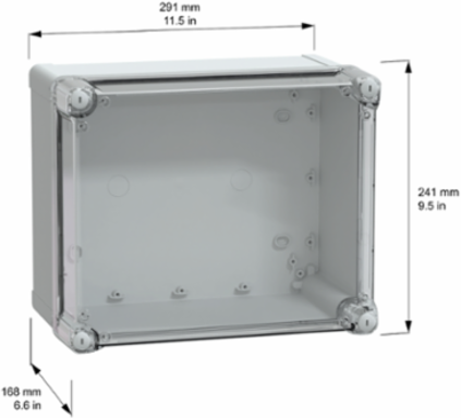 Thalassa TBS ABS Wall Mounted Industrial Box, 291x241x168mm, IP66, IK07